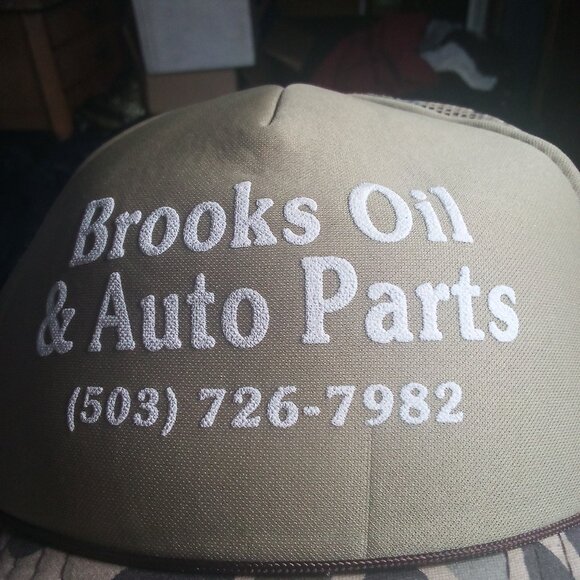 Deadstock Vintage Brooks Oil & Auto Parts Camouflage Rope Trucker Hat Cap - Picture 2 of 8